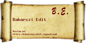 Babarczi Edit névjegykártya